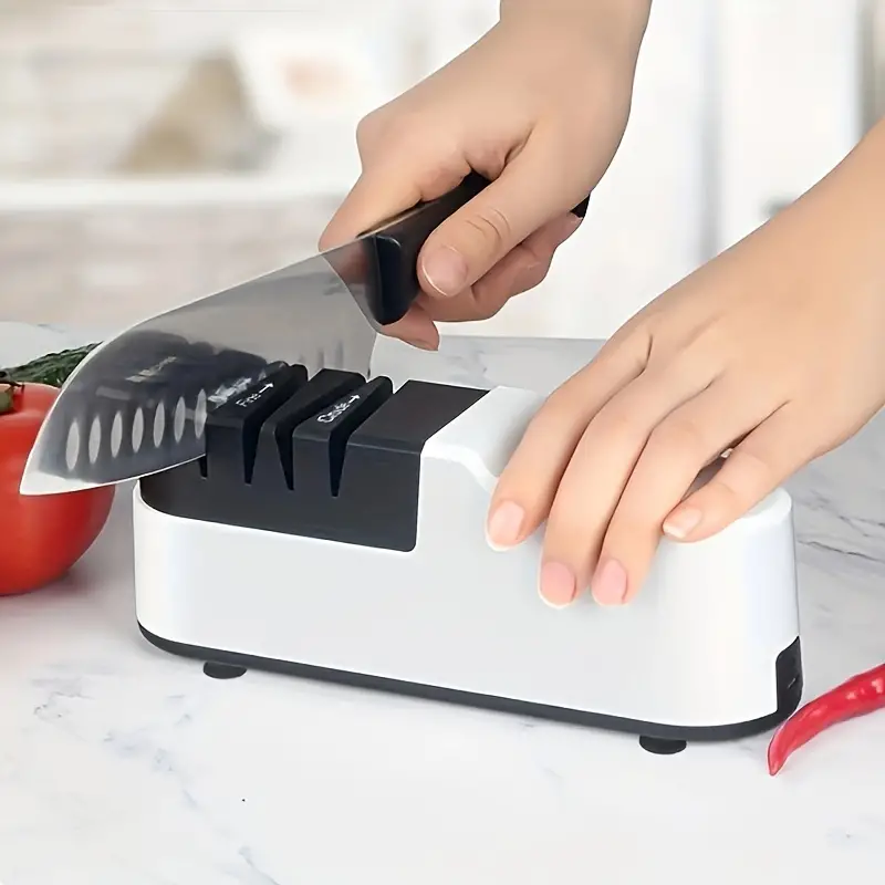 1pc, Electric Knife Sharpener, Electric Professional Knife Sharpener, USB  Charging Automatic Knife Grinder, Household Wireless Electric Fast Sharpener