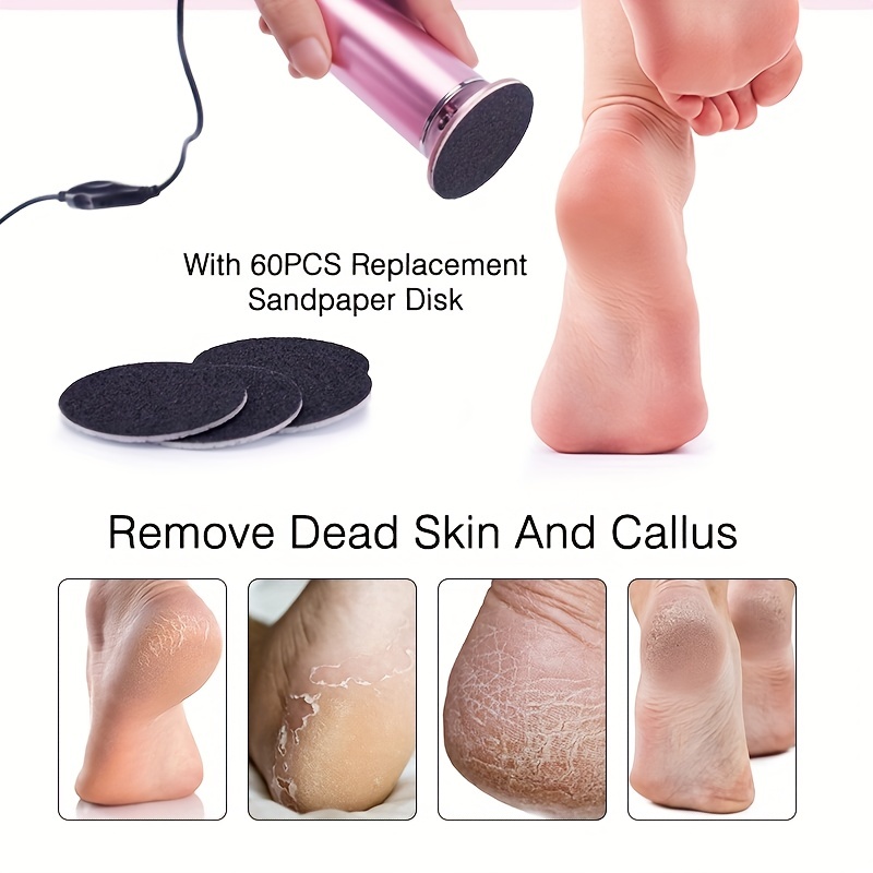 Electric Foot Callus Remover With 60pcs Replacement Sandpaper