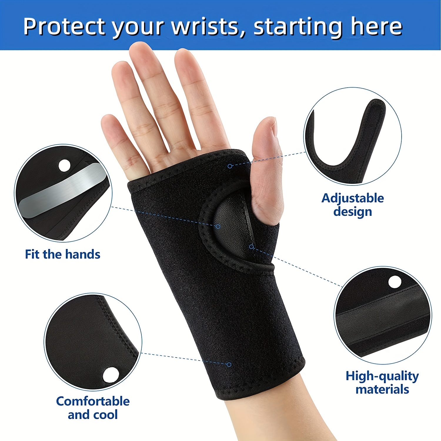 1pc Carpal Tunnel Wrist Braces For Night Wrist Sleep Support Brace Wrist  Splint Stabilizer And Hand Brace Cushioned To Help With Carpal Tunnel And
