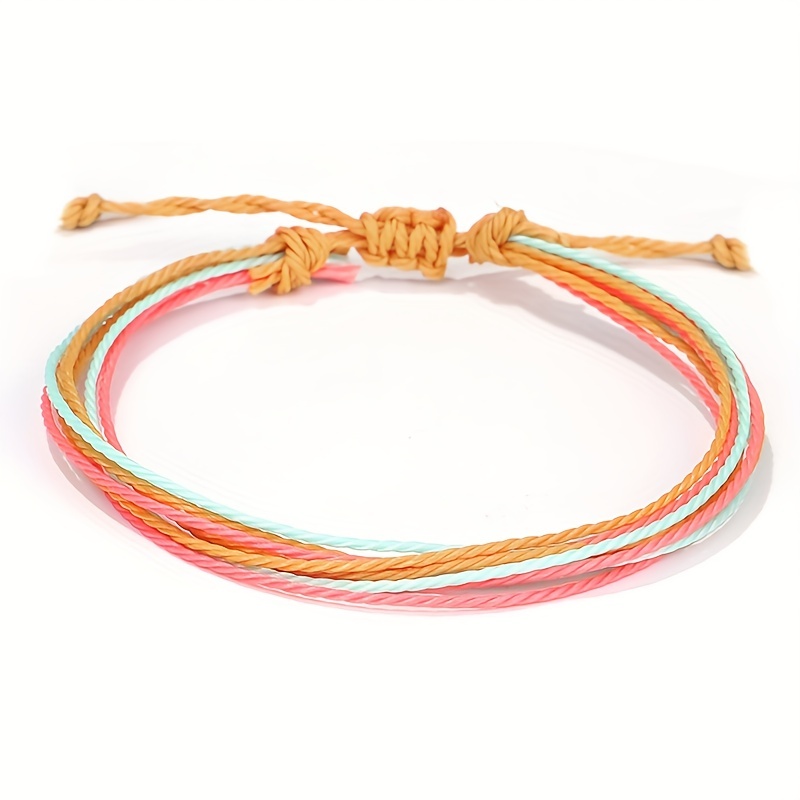 AMIU Handmade Waterproof Woven Wax Thread Wrap Bracelet Simple Rope Knot  Bracelet Friendship Bracelet for Men and Women - Price history & Review, AliExpress Seller - AMIU Handmade Store