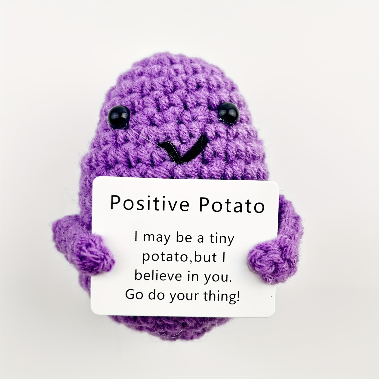 Funny Crochet Positive Potato Partner Positivity Affirmation - Temu Belgium