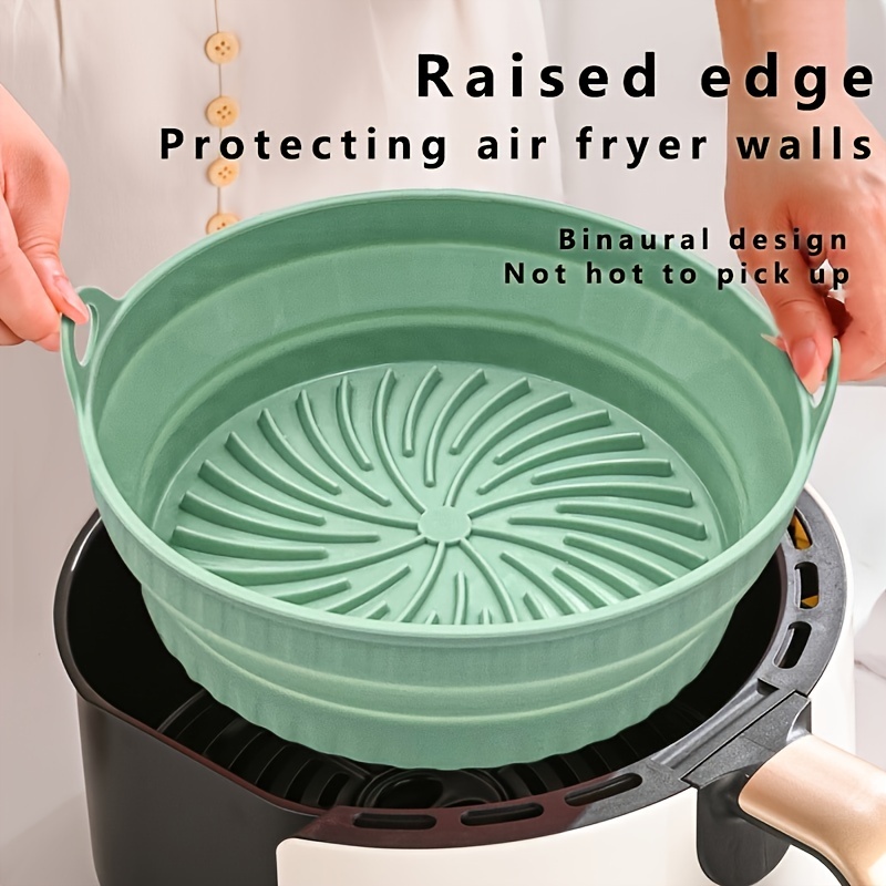Air Fryer Silicone Pot Oven Baking Tray Basket Mat Grill Pan Accessories  Round
