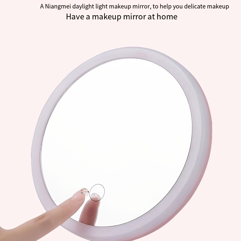 Makeup Mirror With Light,90°Rotating Rechargeable LED Mirror With 3  Brightness For Makeup,Shaving,Dressing Table,Vanity Desk