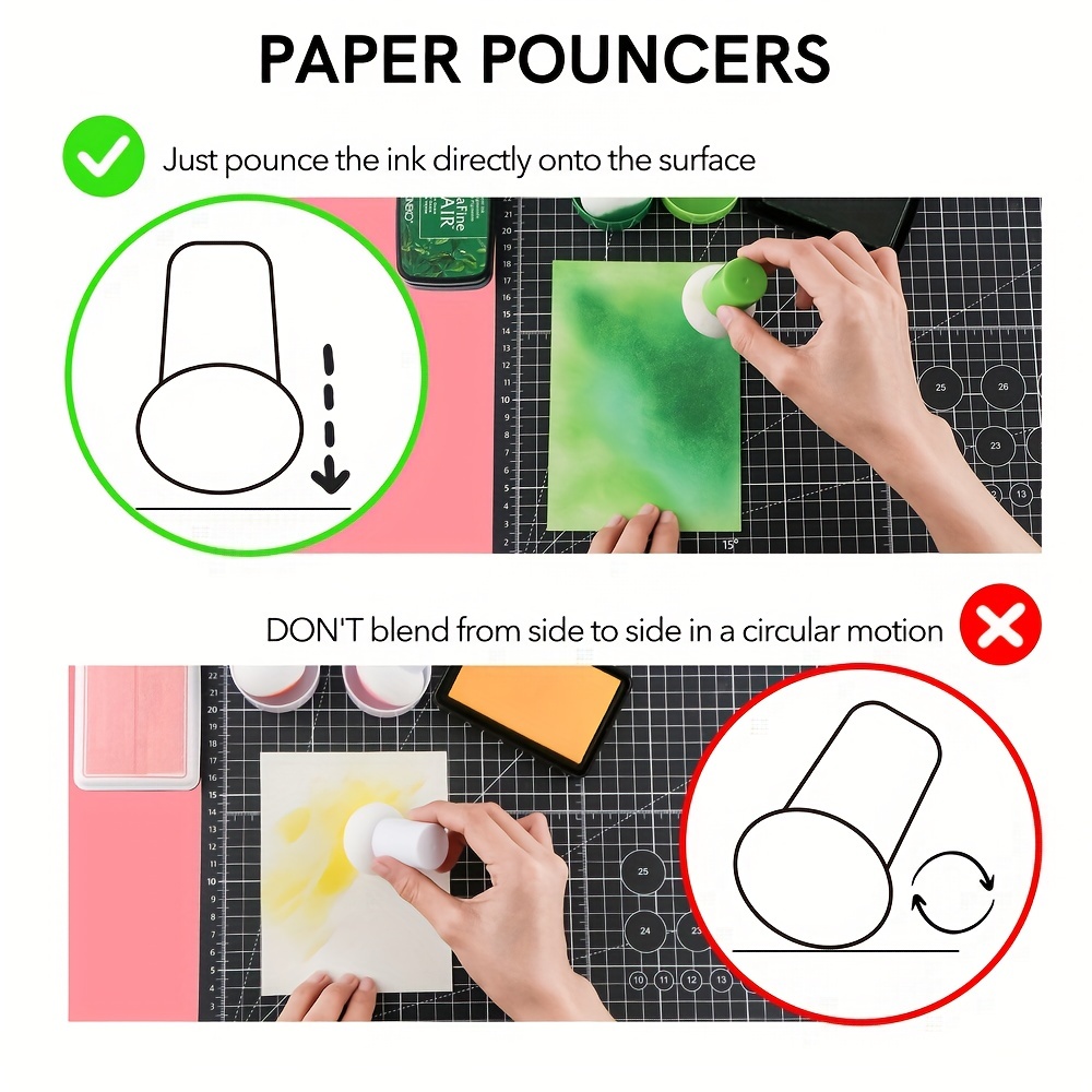 Colorful Paper Pouncers: Diy Scrapbook Inking Sponge Crafts - Temu