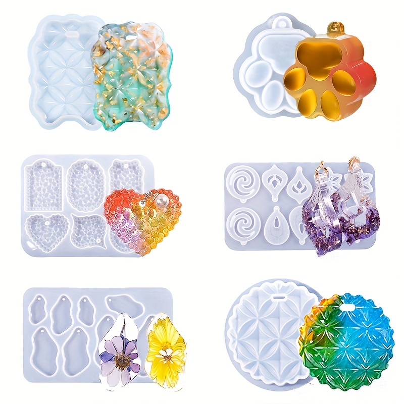 LET'S RESIN 3 Pairs Earring Resin Molds with 2pcs Stud Earring