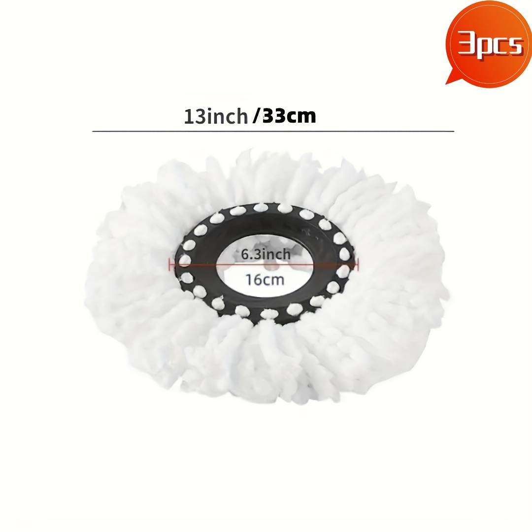 3/9pcs Universal Thickening Mop Head Round Mop Head Rotary Mop Head Attached Ground Mop Replacement Head Super Absorbent Ash Absorption For Restaurant Cleaning