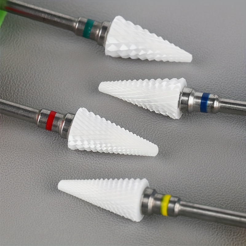 

Ceramic Milling Cutters For Manicure, Removing Gel Polish Nail Drill Bits Umbrella Shape Electric Equipment Tools, 4 Pcs
