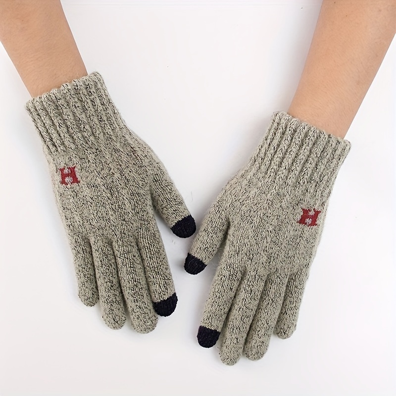 Men's Plush Winter Gloves Thick & Warm for Cold Weather