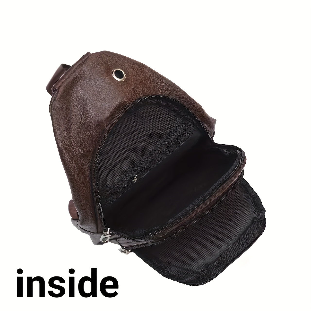 Men's Leather Crossbody Bag Chest Bag Large Capacity Satchel