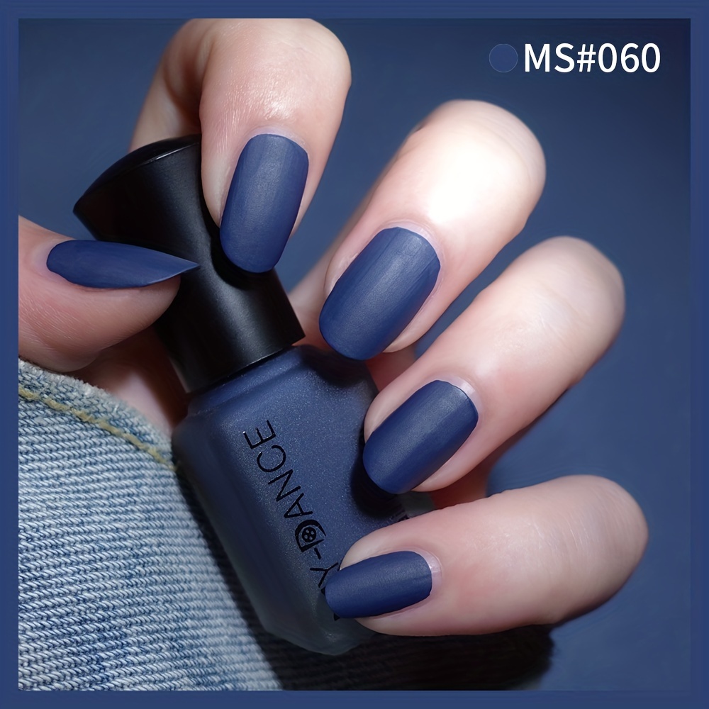 matte blue nail polish