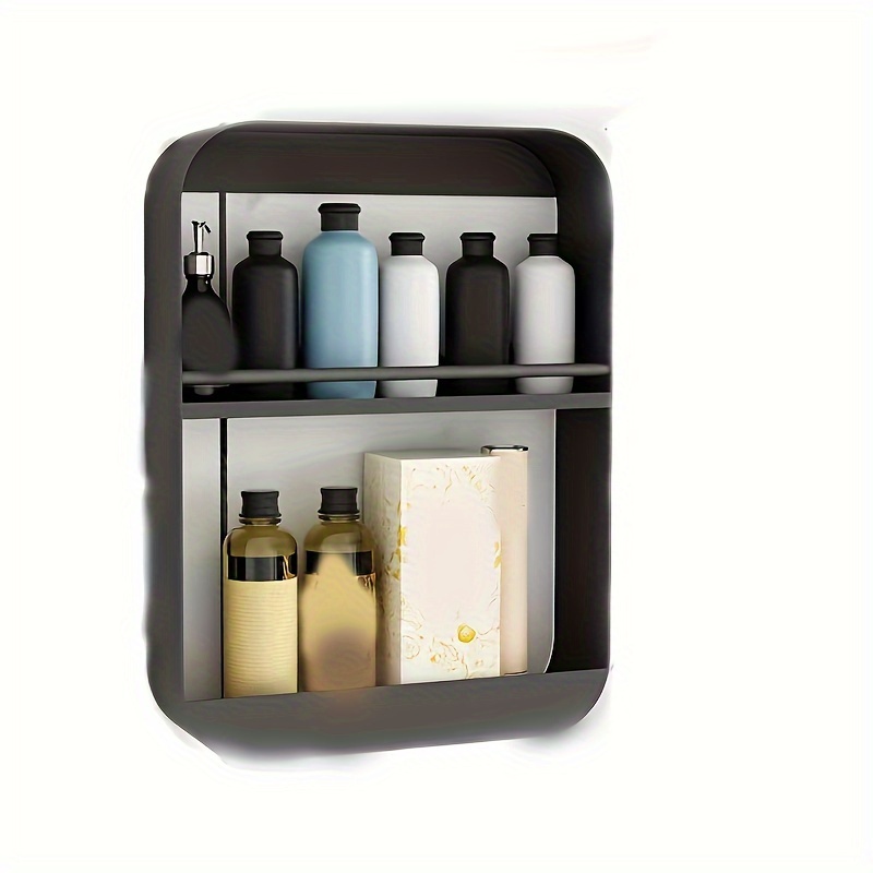 1pc Punch-free Bathroom Storage Rack For Cosmetics, Toiletries Storage  Organizer