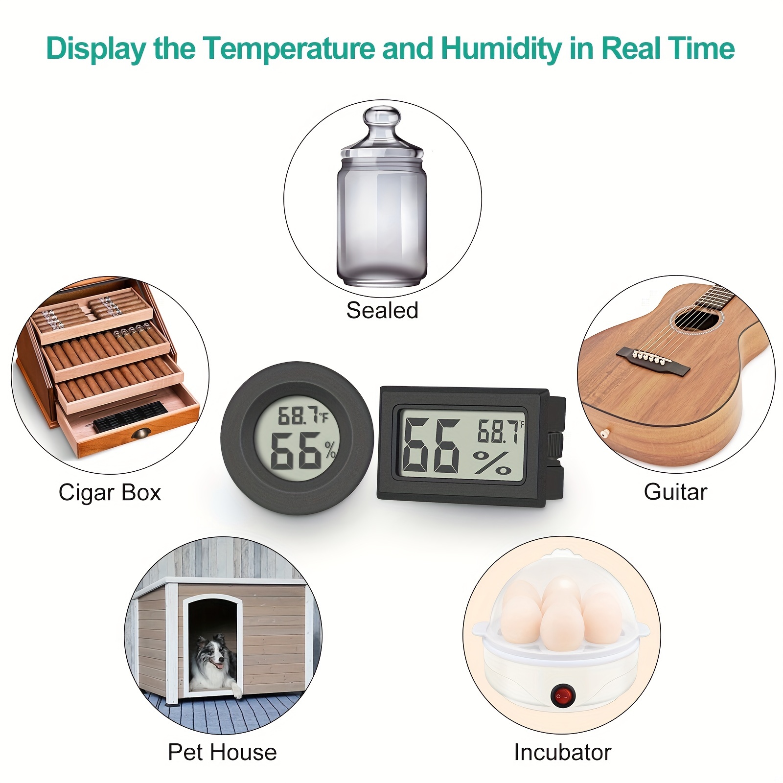 Mini Digital Room Thermometer Indoor Hygrometer LCD Thermometer with Face  Icons Temperature and Humidity Monitor ℃ for Home Office Baby Nursery Room