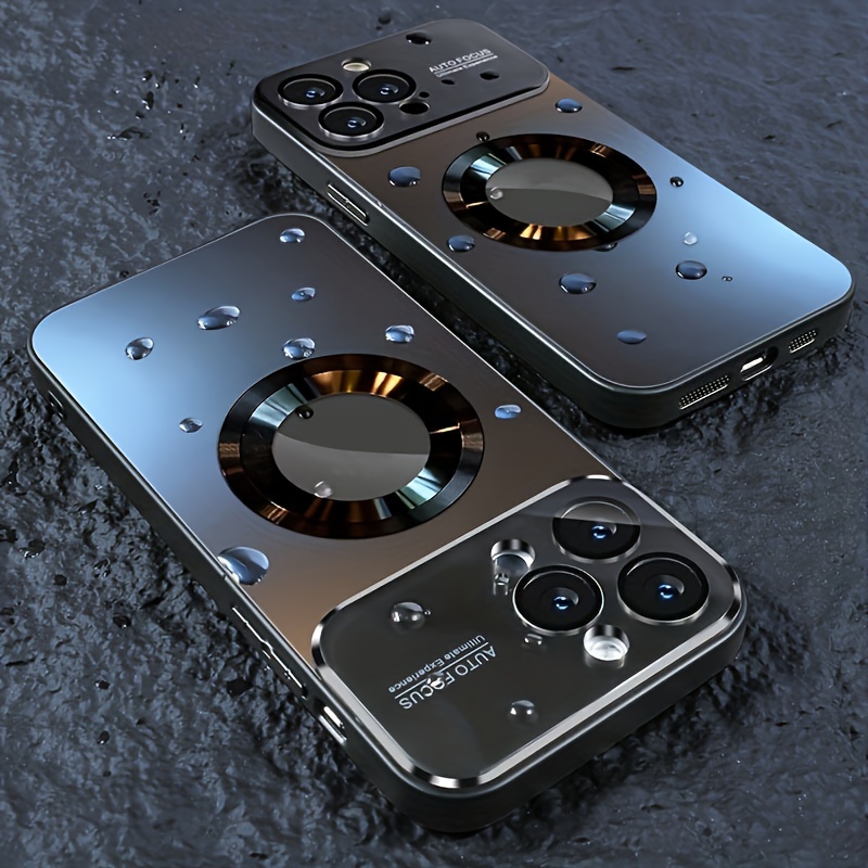 Funda magnética transparente para iPhone 14 Pro Max con MagSafe [cristal de  cámara integrado] funda de teléfono para mujer [exterior original del