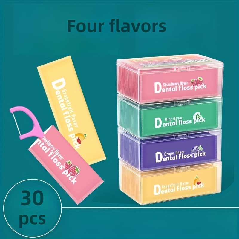 30pcs Fruit Flavor Portable Toothpick Picks Set