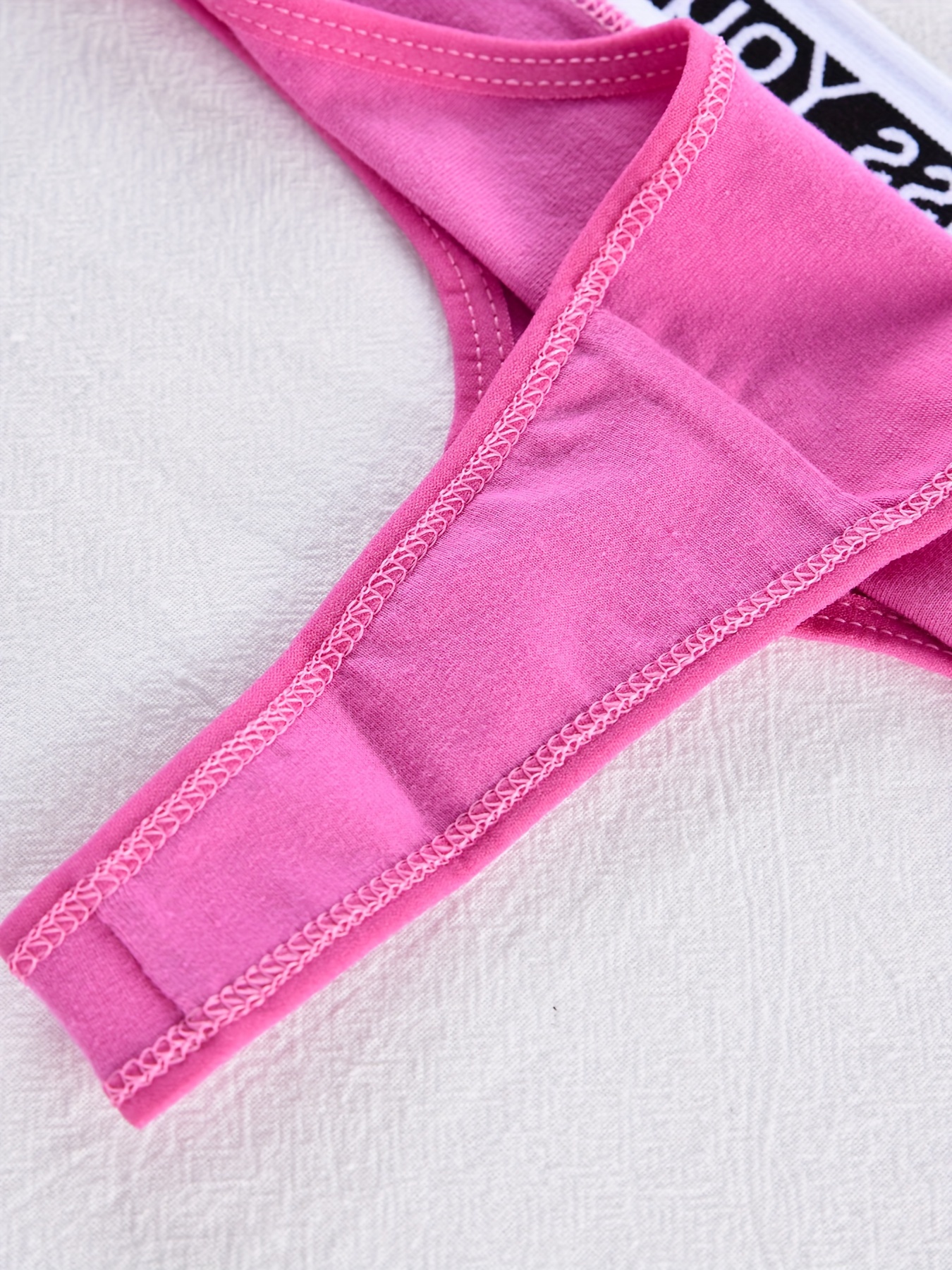 PINK Victoria's Secret, Intimates & Sleepwear, Victorias Secret Pink  Cotton Thong Panty Pink W Banana Embroidery Large New