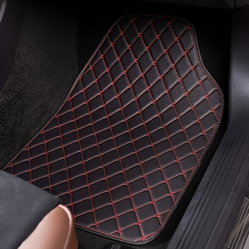 Car Foot Mats Waterproof Pu Leather Car Foot Mats Simple - Temu