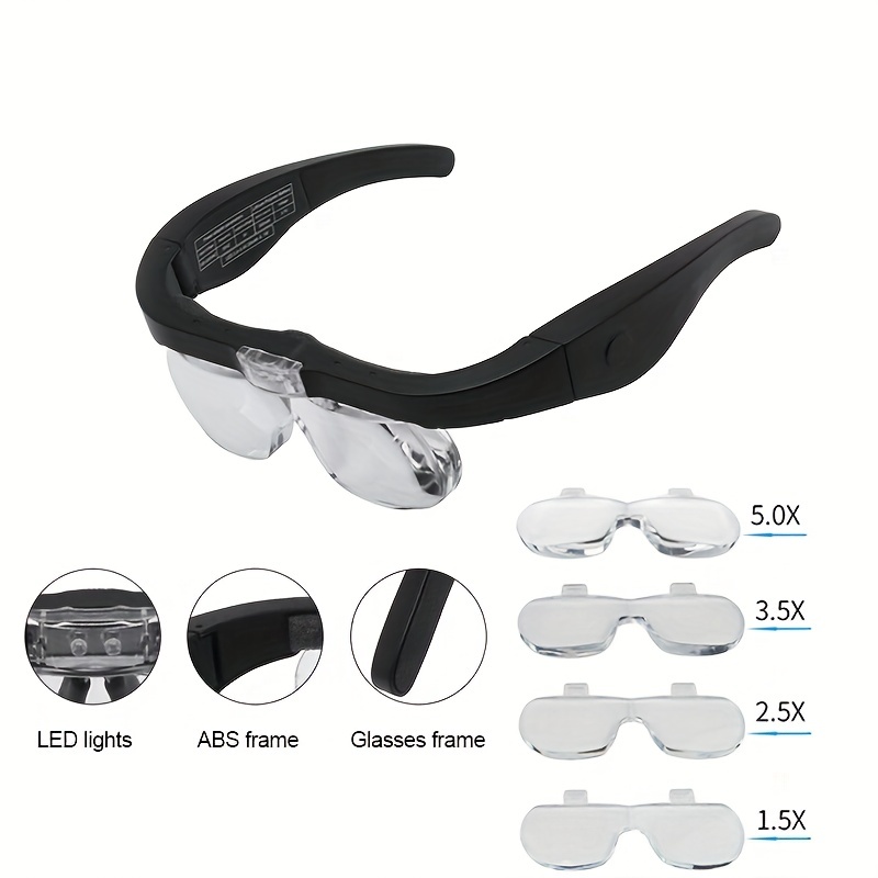 Magnifying glasses with LED lighting 1.0x, 1.5x, 2.0x, 2.5x, 3.5x