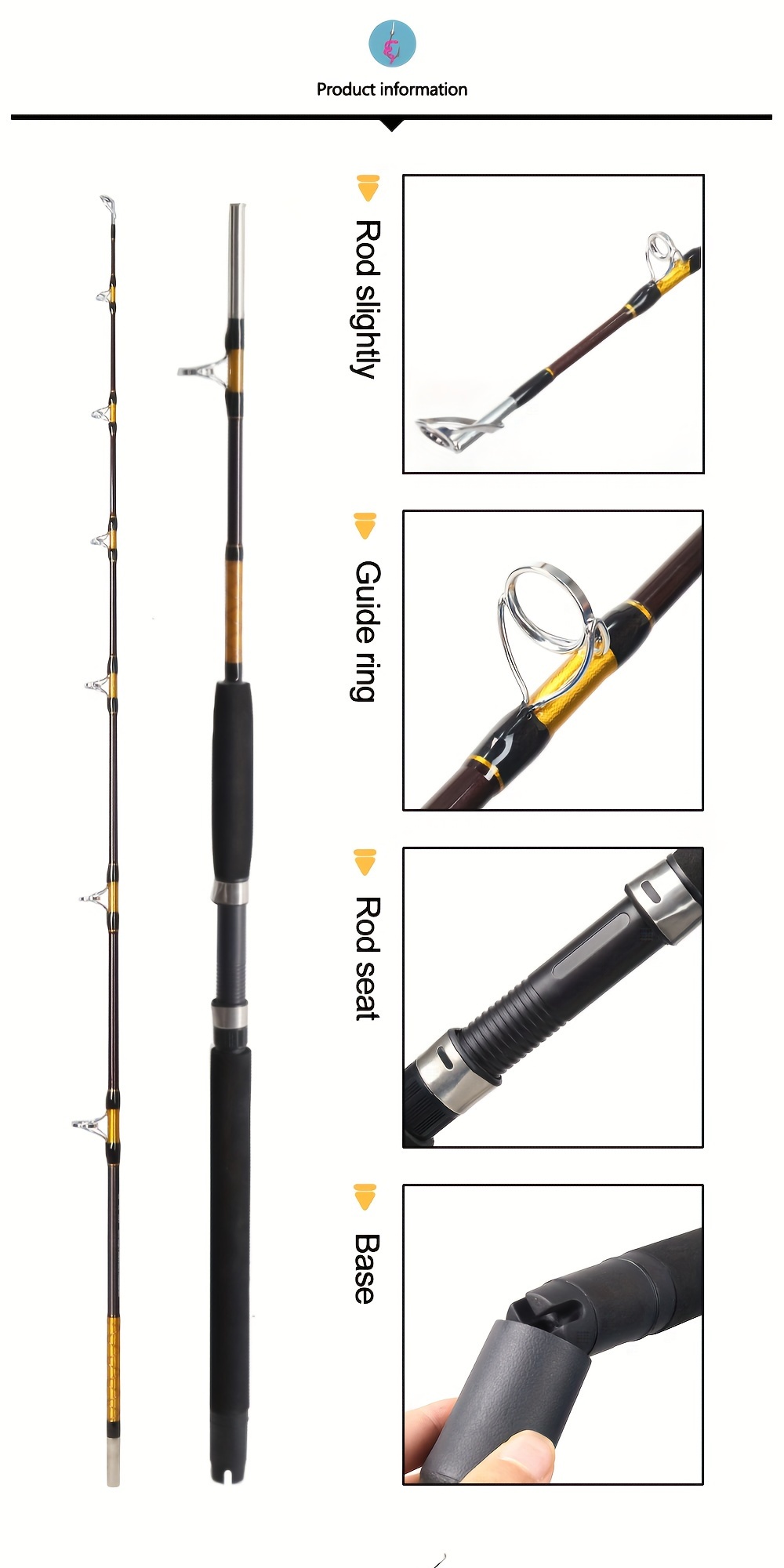 Fishing Rod Full Set 1.8m/2.1m Fishing Rod 2 Section and