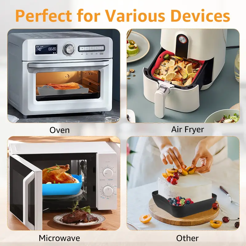 Reusable Silicone Air Fryer Liners, Air Fryer Liner Bowls, Square Washable  Dishwasher Safe Air Fryer Liners For 4qt-8qt Frying Basket, Silicone Air  Fryer Inserts, Air Fryer Accessories - Temu United Arab Emirates