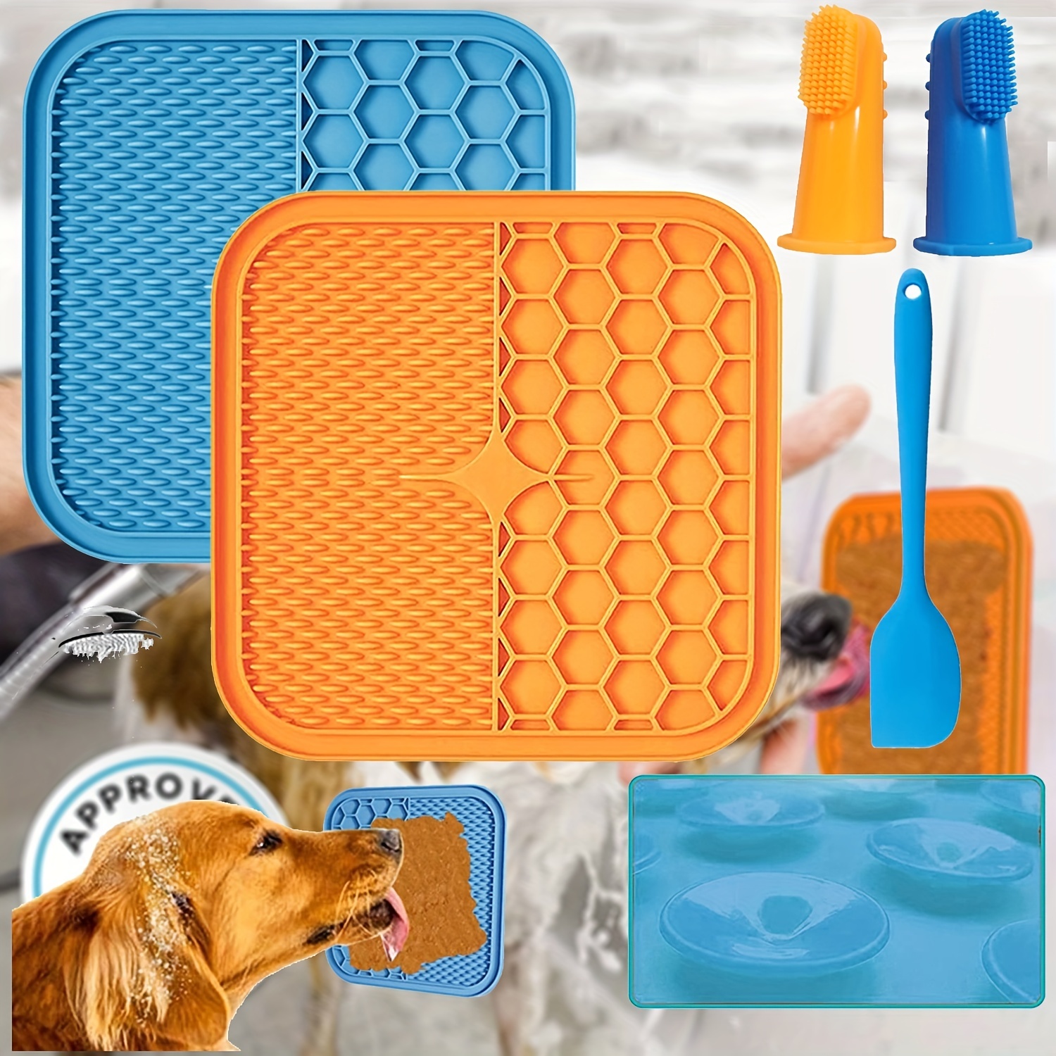 Slow Feeder Dog Bowls: Licking Mat For Dogs With Suction - Stimulate Your  Dog's Mind With Peanut Butter! - Temu
