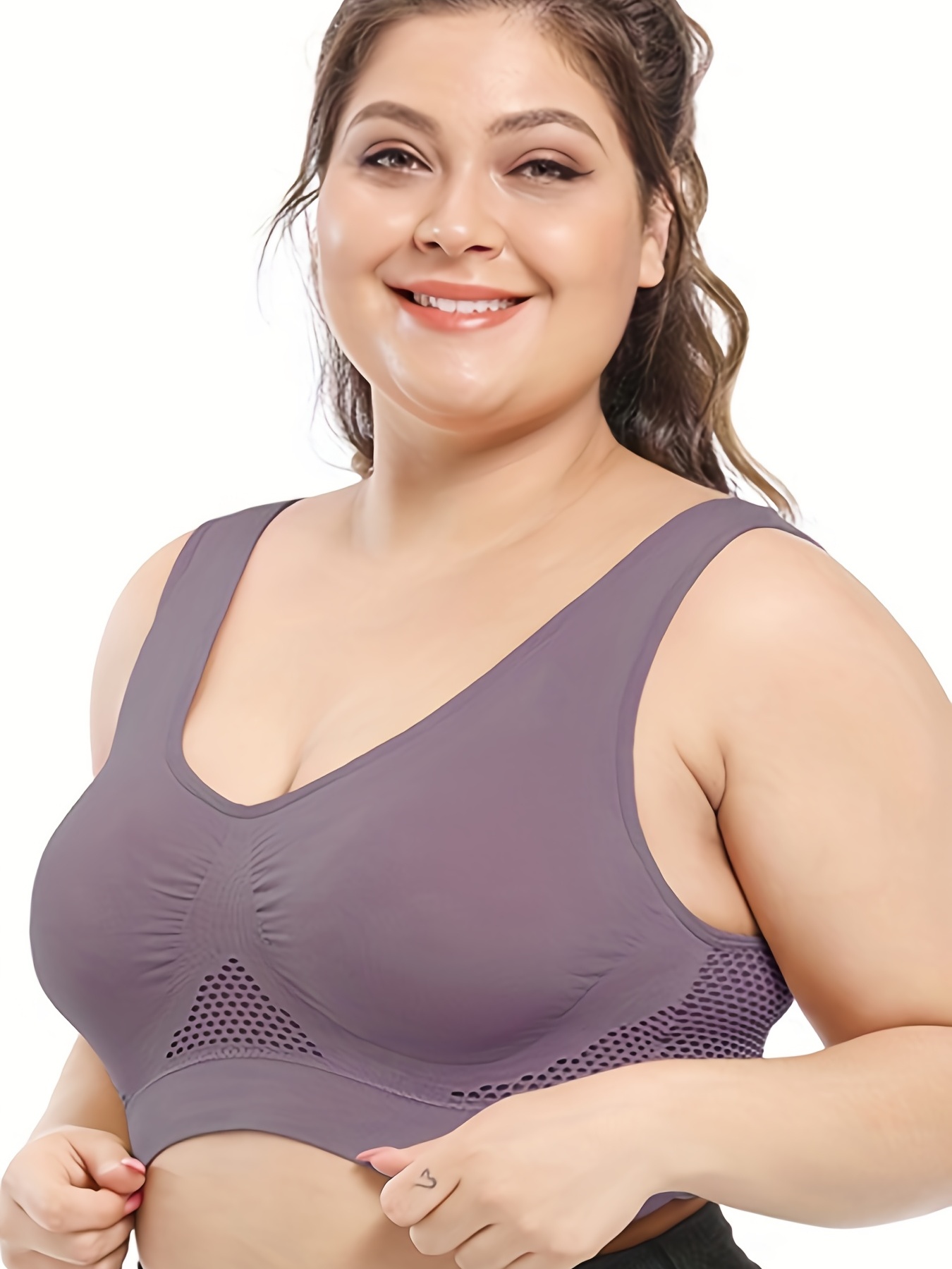 6 Pack Plus Size Sports Bra Set Women's Plus Solid Basic Yoga Bra Six Piece Set