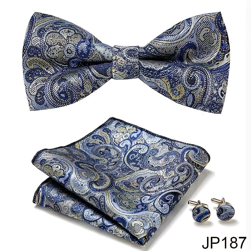 Pink Classic Bow Tie & Cufflinks Set for Men