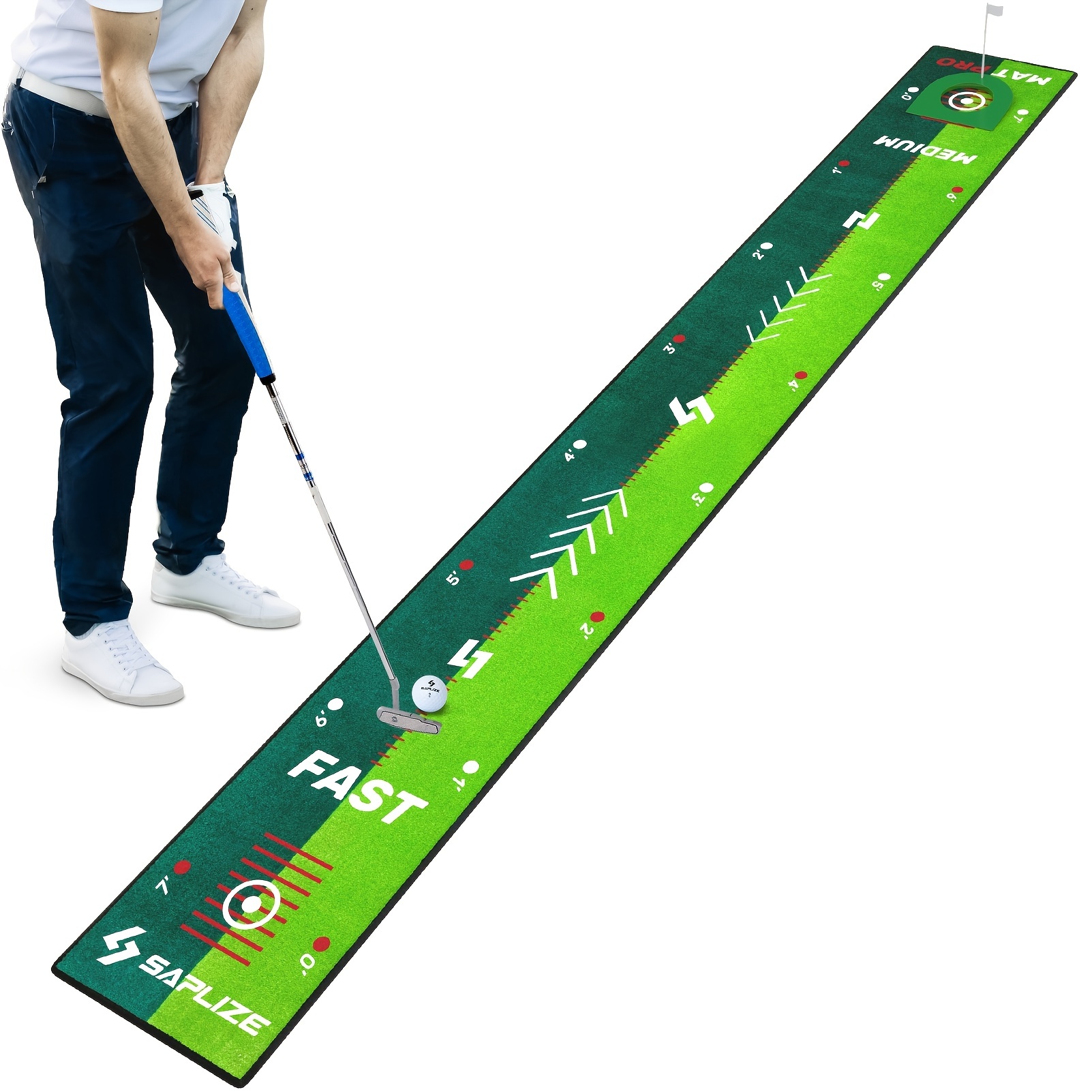 two speed golf putting practice mat anti slip backing golf putting green for indoor outdoor details 1