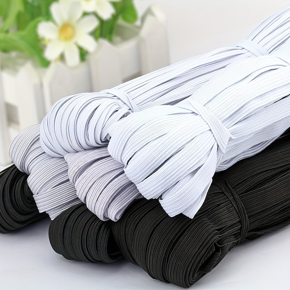 

5yards 3/6/8/10/12mm White/black Flat Elastic Bands Elastic Rubber Band Wedding Garment Elastic Tape For Diy Sewing Stretch Rope Sewing Accessories