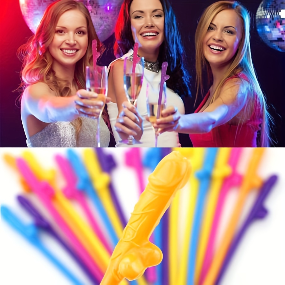 Bachelorette Party Penis Straws Novelty Nude Dick Drink - Temu