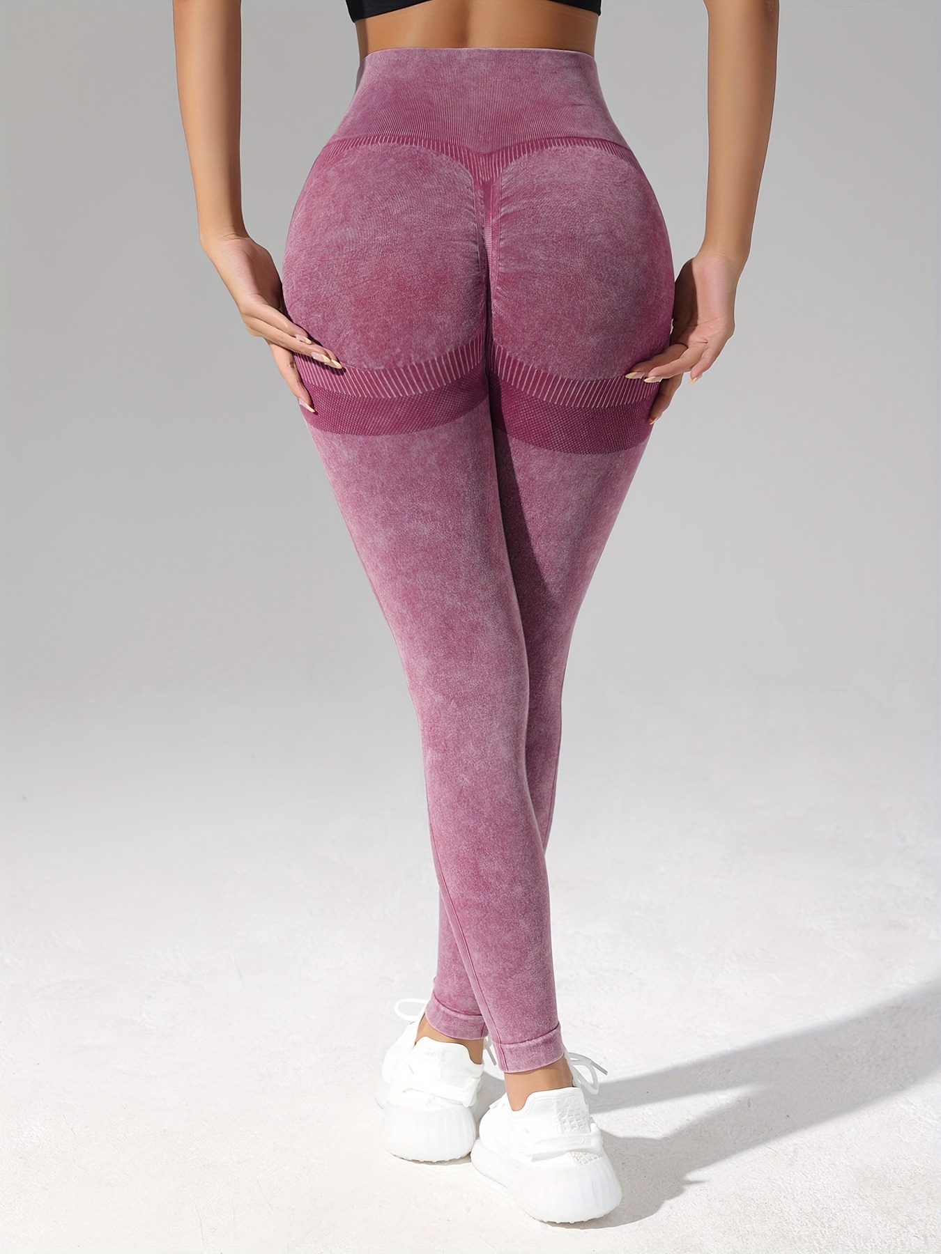 High Waist Casual Yoga Pants Slim Fit Tummy Control Stretchy - Temu Canada