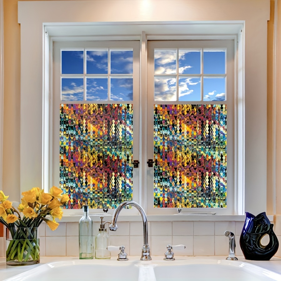 Sichtschutz Fensterfolie Glasfolie Selbstklebend Milchglas Fensterfolie  Abnehmbar UV-Schutz Sonnenschutz Dekorative Türfolie Statische Fensterfolie