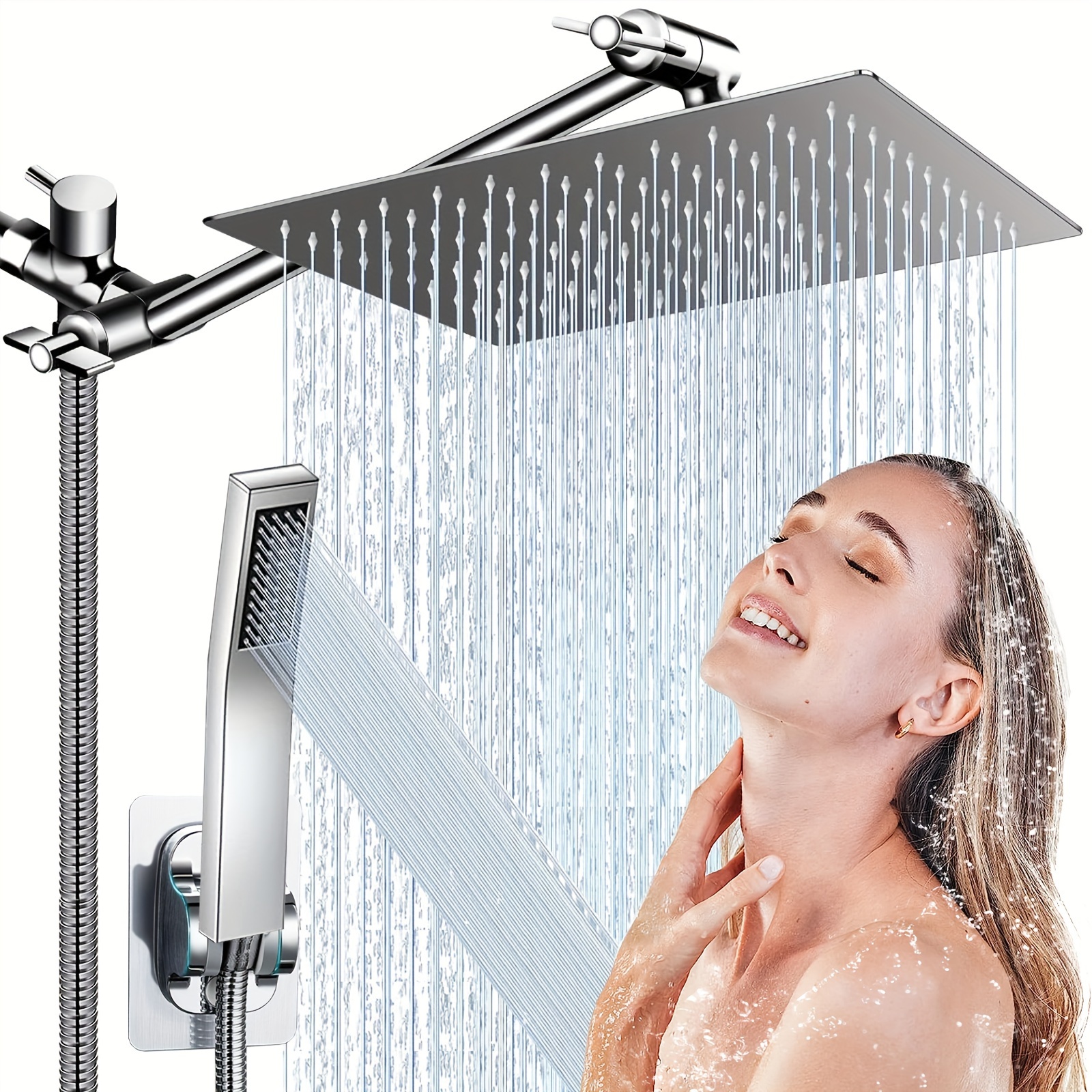 10-inch High Pressure All Metal Rainfall Shower Head Handheld