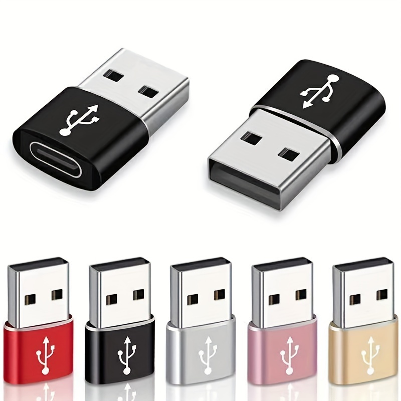 Adaptador USB C a USB (paquete de 4) 3.1 USB C hembra a USB macho,  adaptador USB C a micro USB OTG, convertidor de cargador tipo C compatible  con