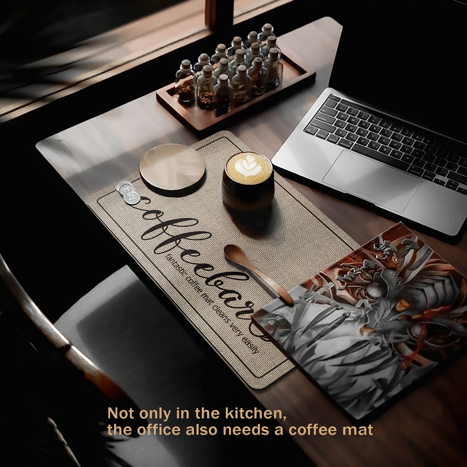 Elevate Your Coffee Game with The Ultimate Coffee Bar Mat for Countertop –  Burlap Placemats, Large 20 x 14 in – Bar Mat Coffee Accessories for Coffee