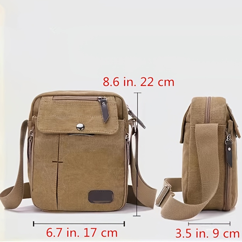 Men's Canvas Messenger Bag With Multiple Pockets, Large Capacity Portable  Tool Kit,men's Casual Travel Hiking Crossbody Bag, Outdoor Shoulder Bags -  Temu