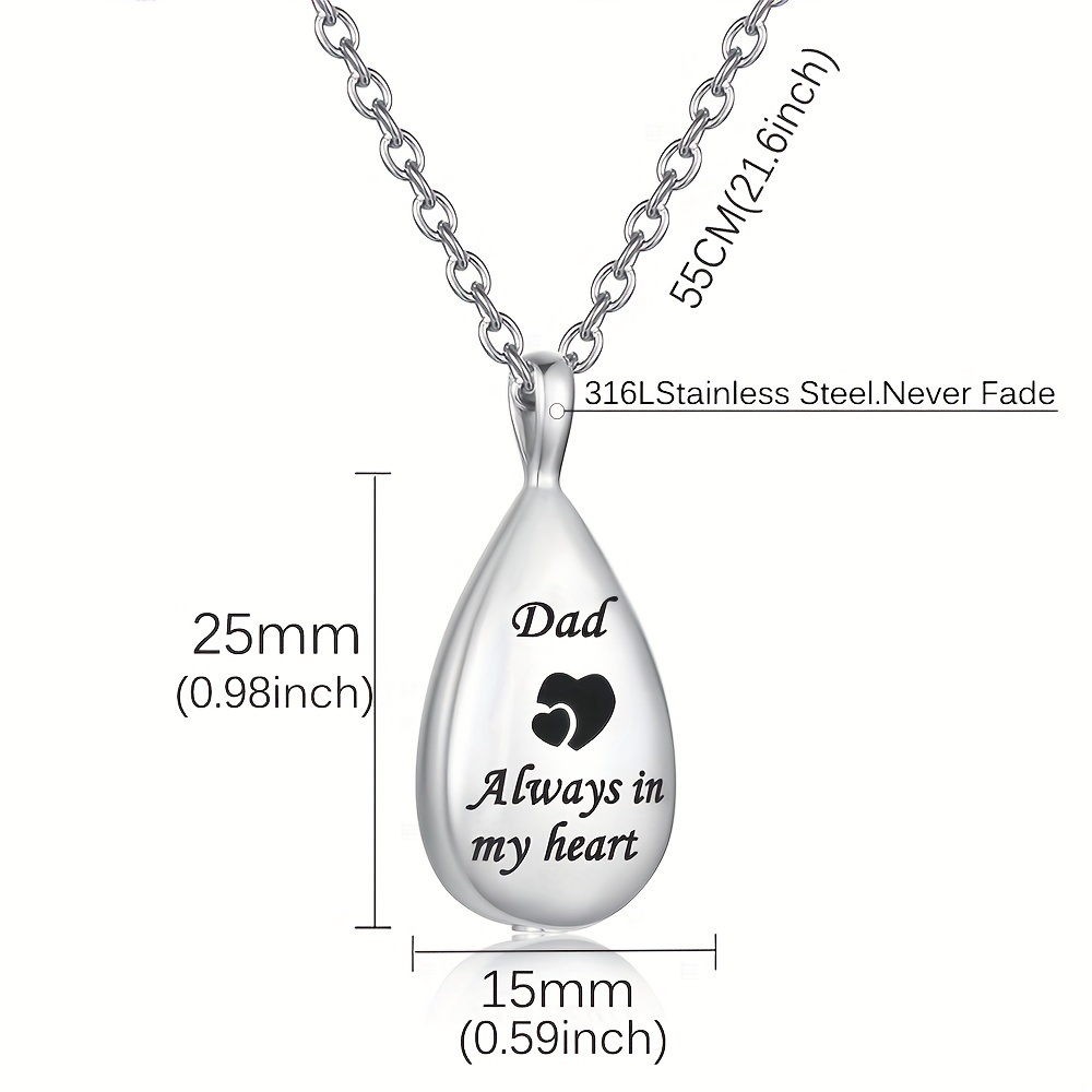 Urn Necklace for Ashes Stainless Steel Keepsake Waterproof