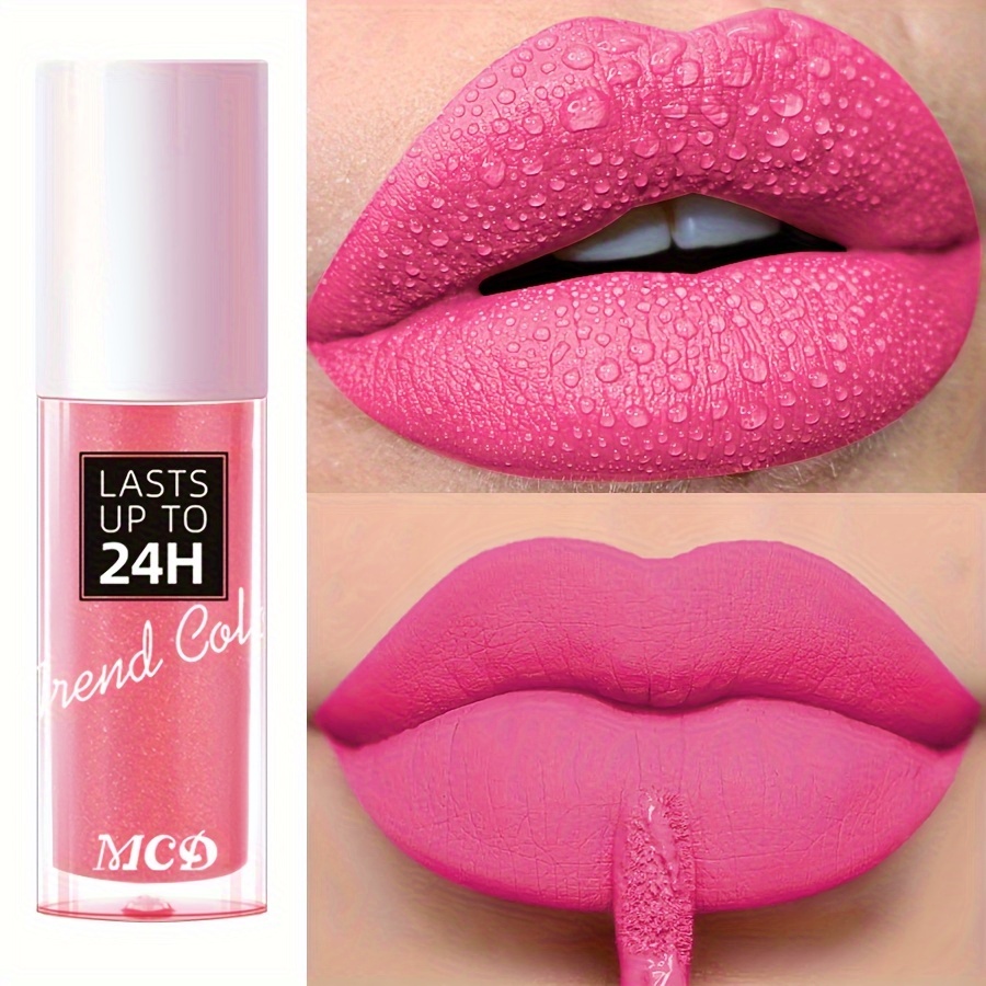 

Non-stick Long Lasting Pinkish Lip Glaze Lip Mud Highly Saturated Matte Liquid Lipsticks Makeup Lip Gloss Christmas Gifts