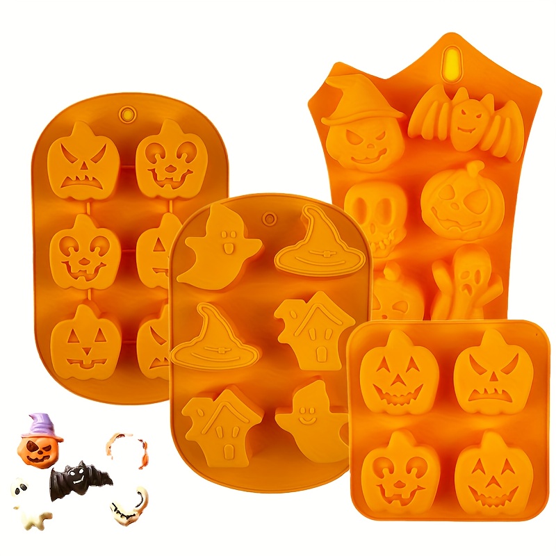 1pc Silicone Cake Mold Cartoon Halloween Pumpkin Shaped Baking Pan