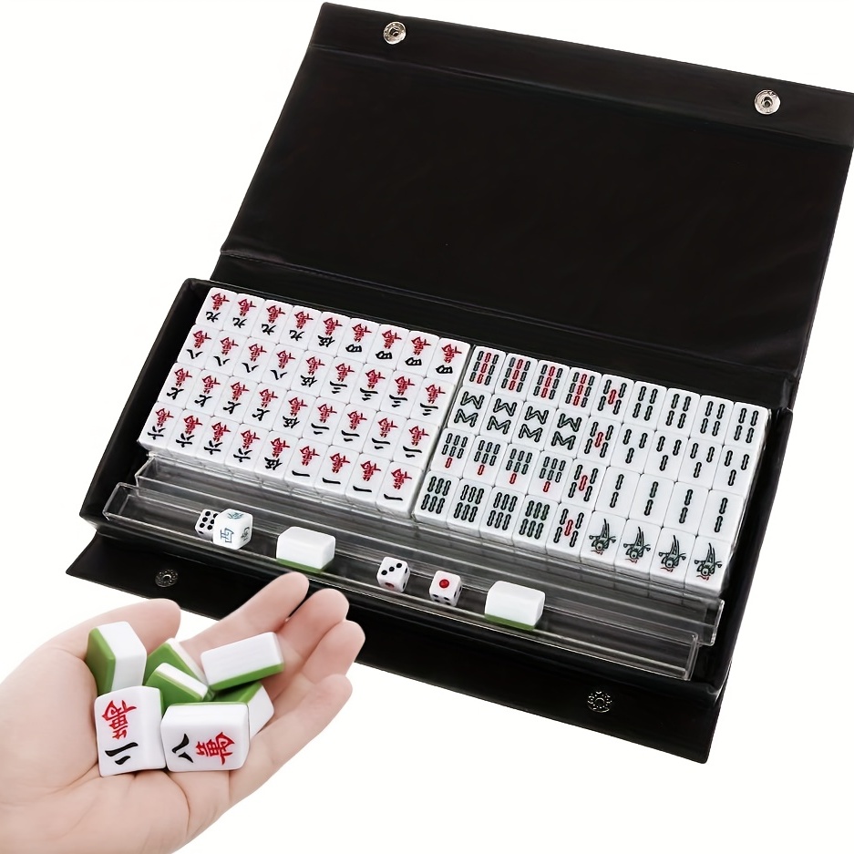 drizzle 34mm Mahjong Set 146 Medium Size Tiles Traditional Chinese Tab