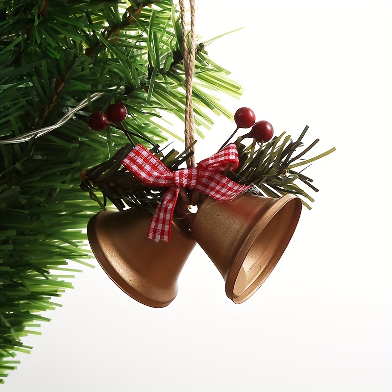 NOLITOY 3pcs Metal Horn Bell DIY Bell Holiday Metal Bell Christmas Bell  Pendant Xmas Tree Decorations Holiday Party Favors Metal Christmas Bells  Xmas