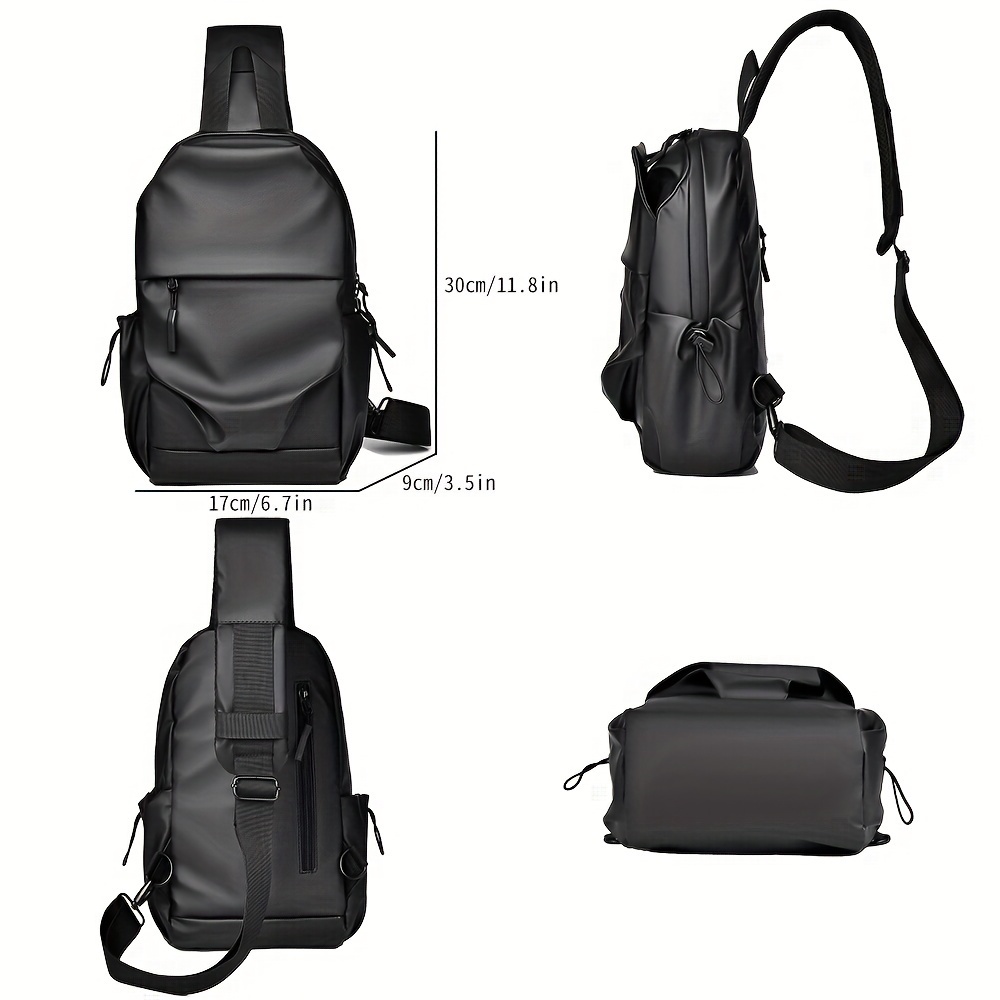 

Trendy Ruched Sling Backpack, Minimalist Nylon Chest Bag, Business Travel Sport Crossbody Bag Fanny Pack