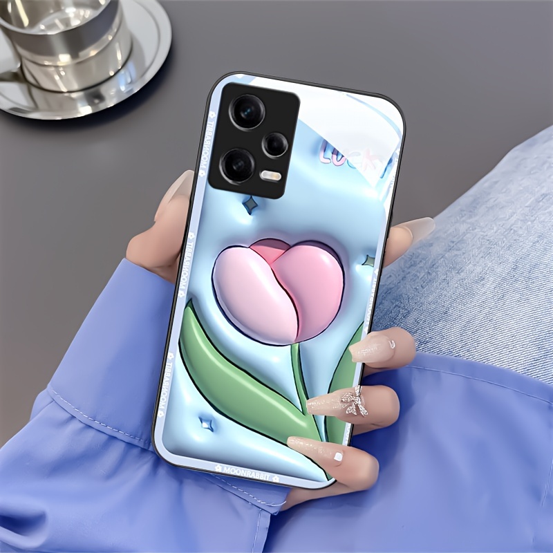 

Creative Bouquet Pattern Phone Case For Xiaomi Redmi Note 9/9pro/10/10pro/11/11pro/11e/pro/11pro+/12/12pro/12pro+/12turbo Silicone Glass Straight Edge Phone Protective Cover