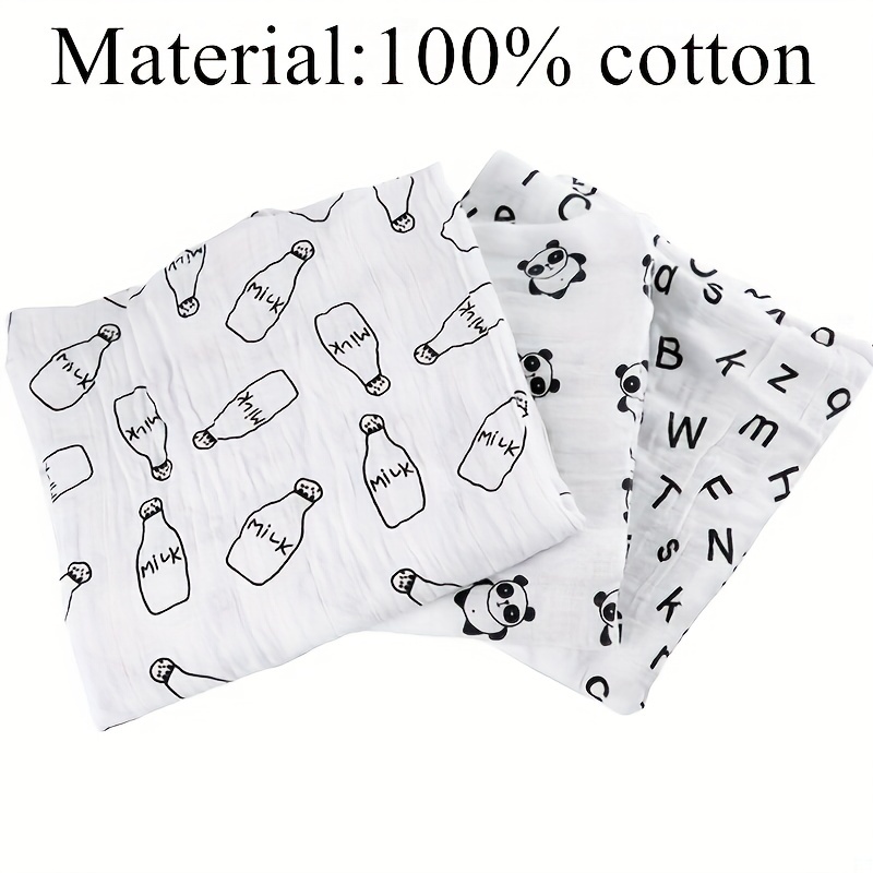 100% Cotton Soft Baby Swaddle Blanket, Stroller Towel