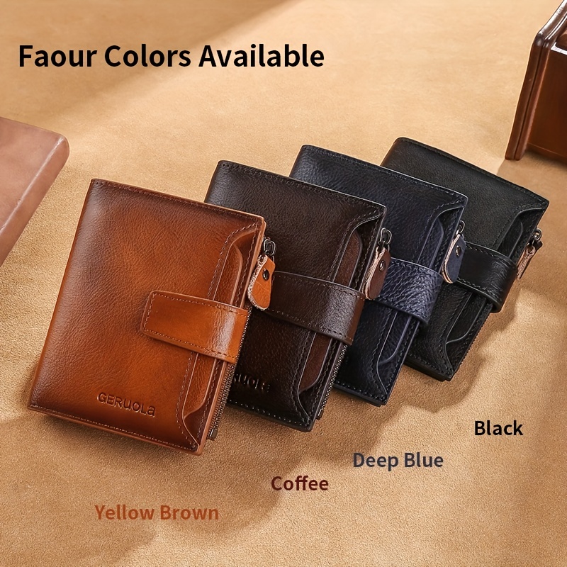 New Men Wallet,leather Short Male Purse With Coin Pocket Card Holder,trifold  Wallet Men's Clutch Money Bag Coin Purses - Temu