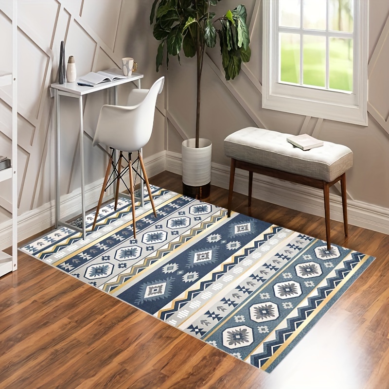 Lahome Farmhouse Moroccan Throw Rug,Washable 2x3 Entry Rugs Non Slip  Low-Pile Soft Bath Mat,Rustic Tribal Black White Kitchen Sink Rug Sets  Rubber
