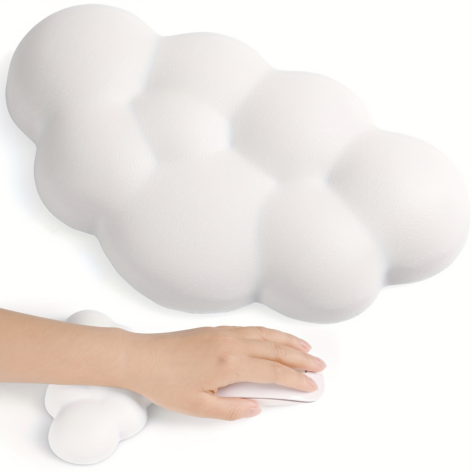 White) Tapis De Souris Cloud Support De Poignet Ergonomique En Mousse