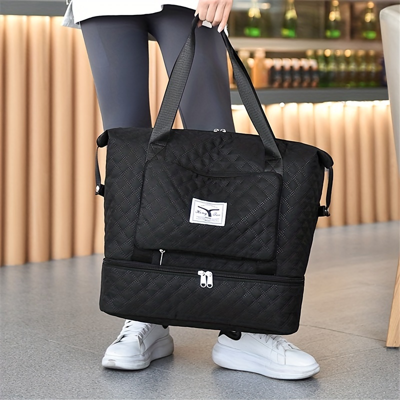 

Large-capacity Portable Travel Storage Bag, Lightweight Foldable Zipper Duffel Bag Rhombus Pattern
