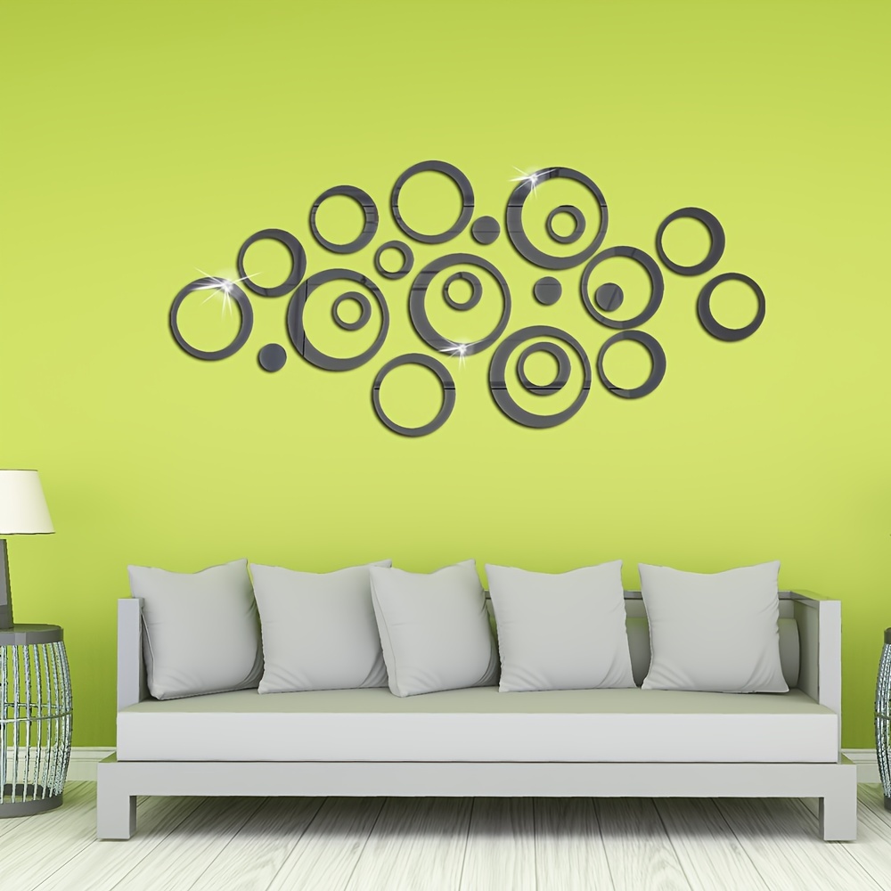 24 Pieces Removable Acrylic Mirror Setting Wall Sticker Decal
