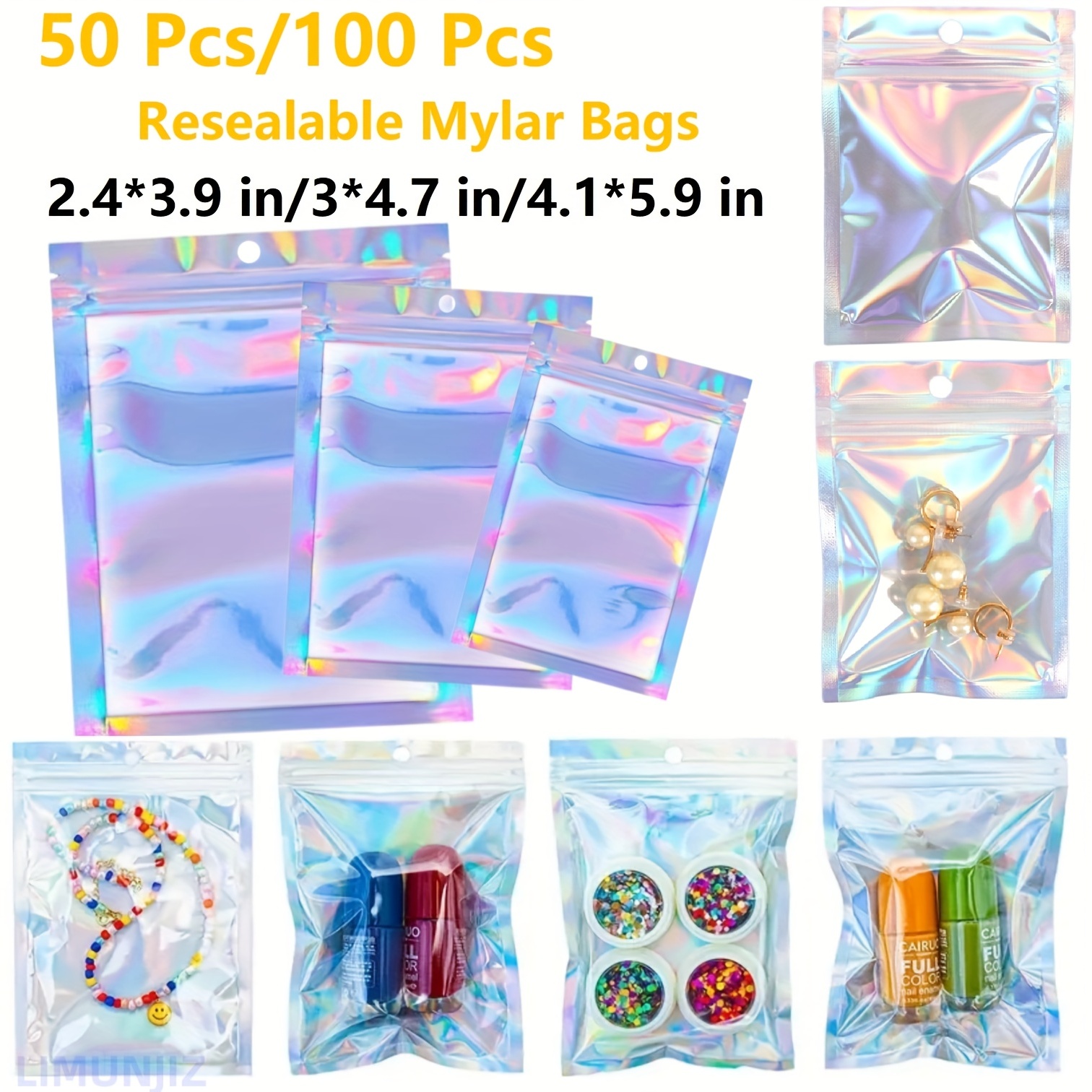 Holographic Pouches Laser Self seal Pouches 2.4x7.3 Sealable - Temu Germany