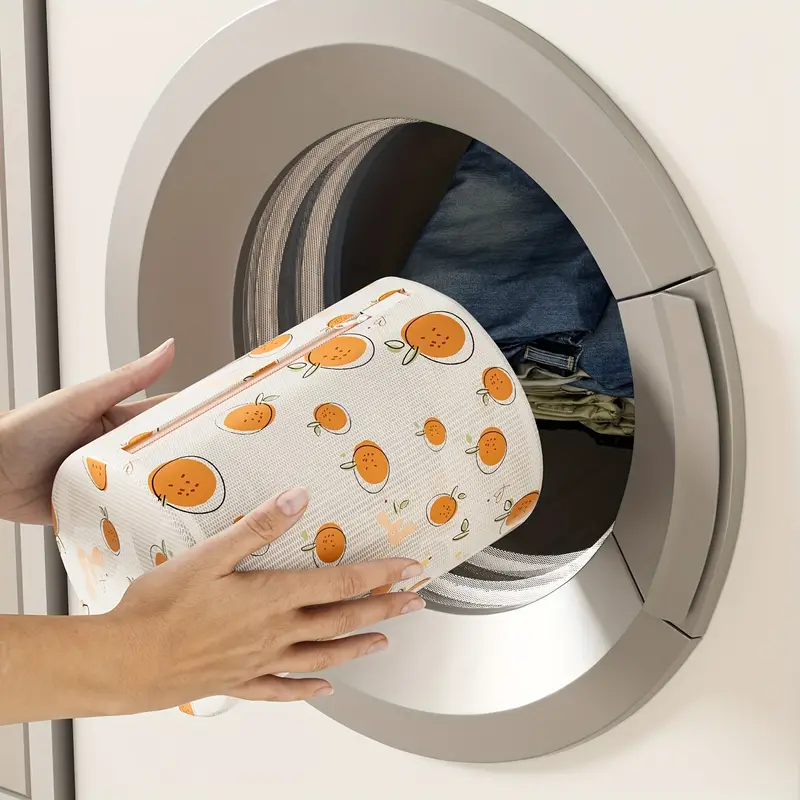 Orange Pattern Washing Bag Laundry Net Bag Clothes Underwear - Temu